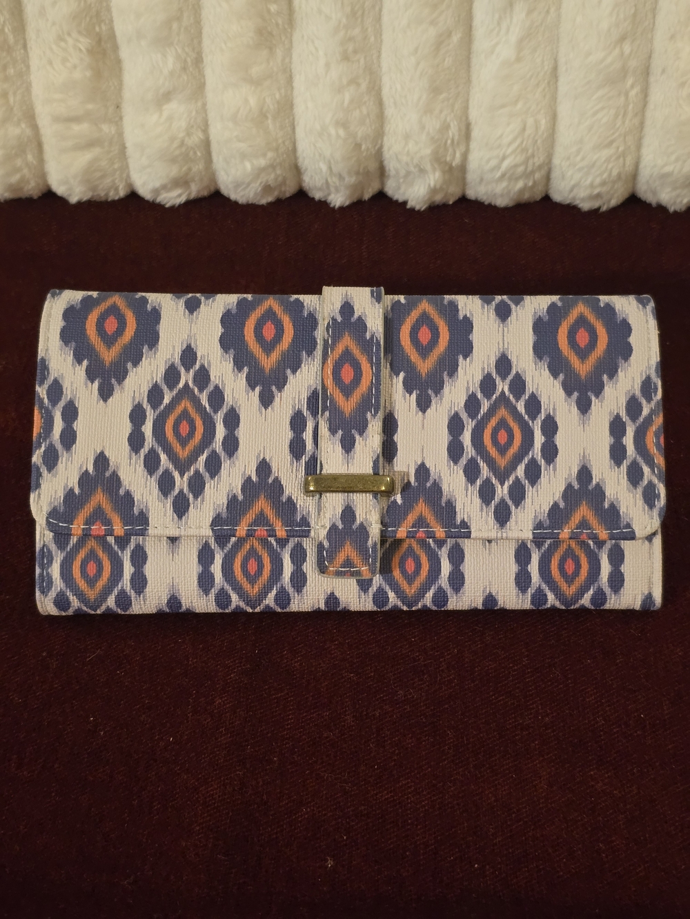 NWOT Mundi File Master RFID Blocking Clutch Wallet Organizer Ikat Geometric